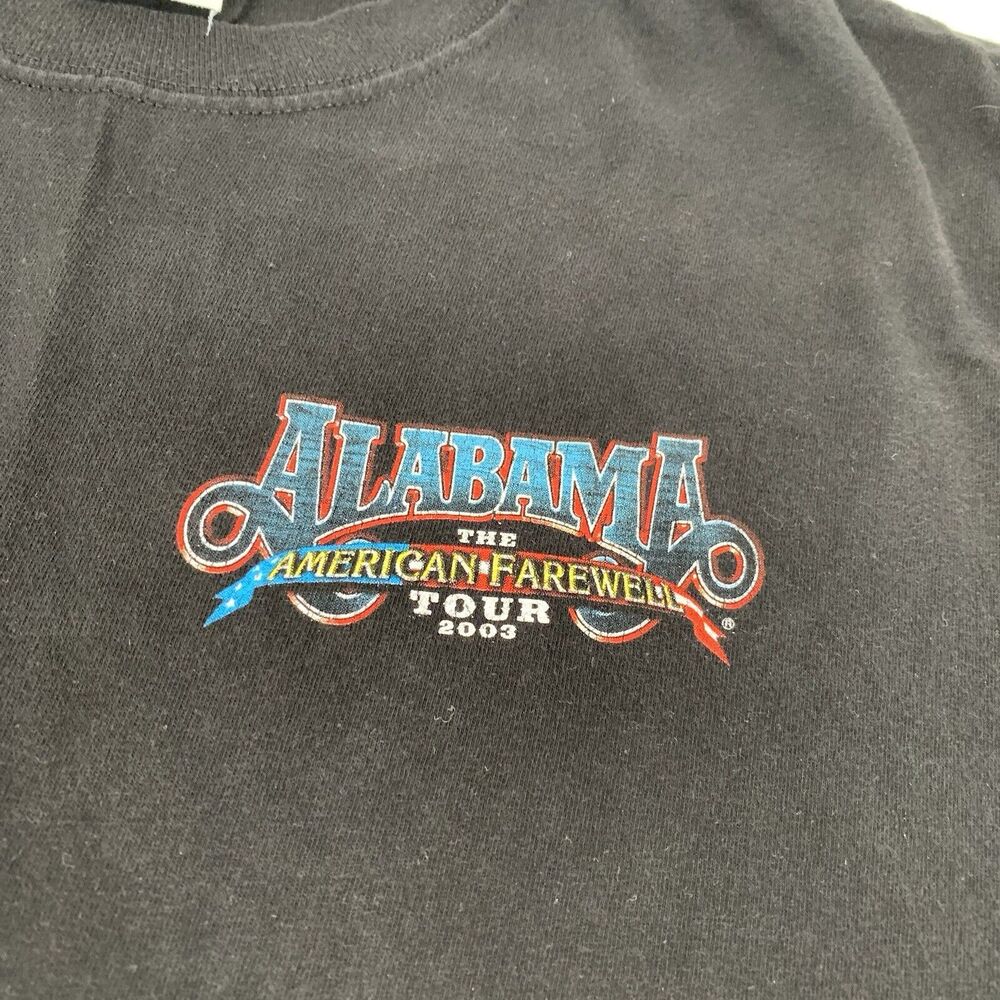 Vintage 2003 Alabama American Farewell Tour Short Sleeve T-Shirt Large Black - Picture 3 of 7